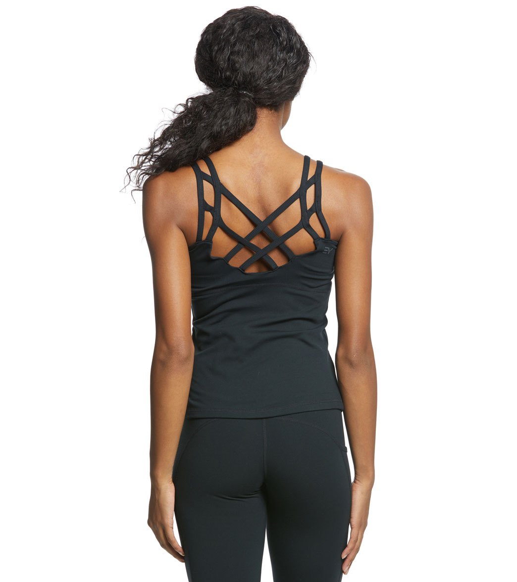 Everyday Yoga Strappy Back Support Tank - Black - Large
