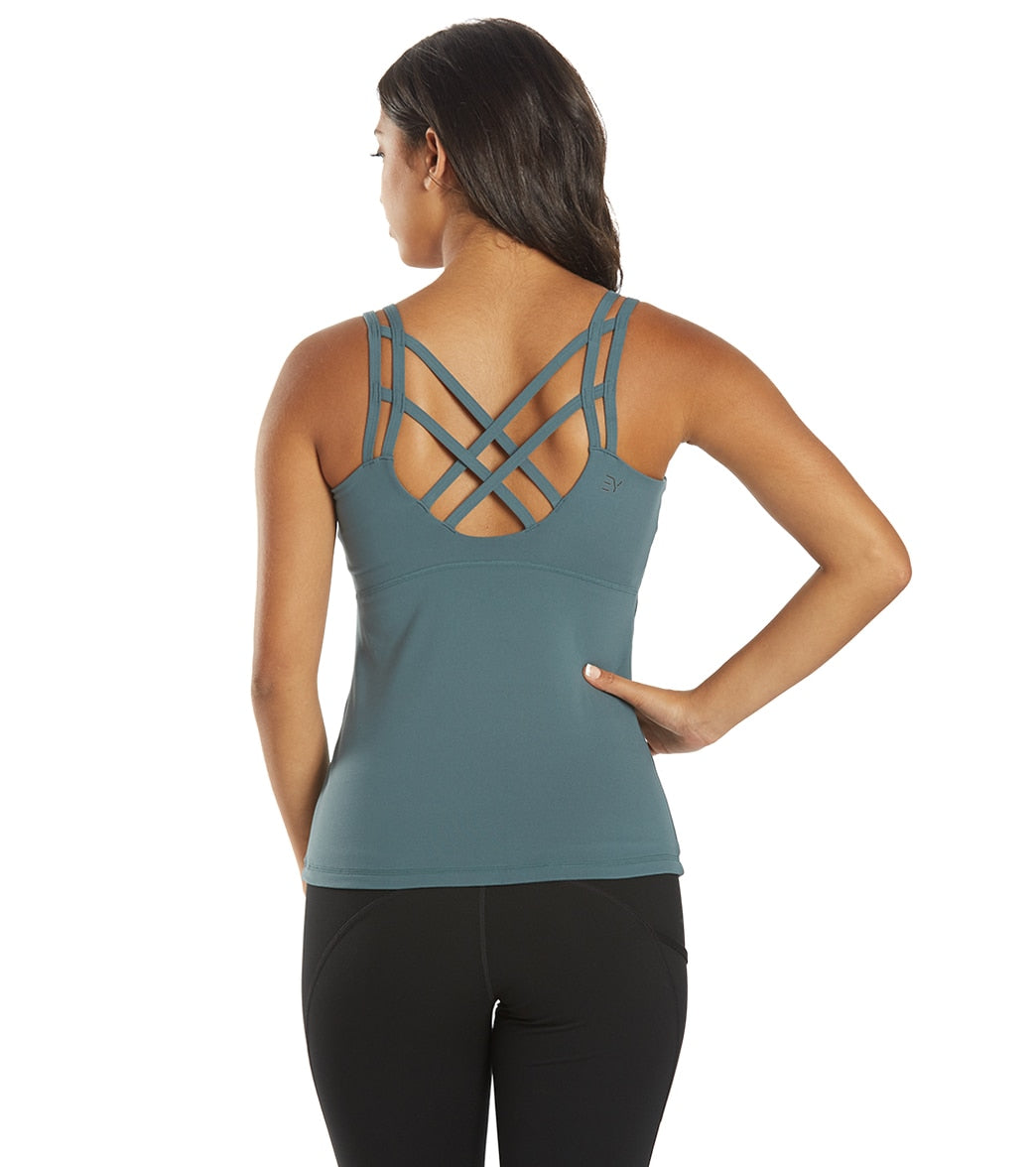 Everyday Yoga Strappy Back Support Tank - Eucalyptus Grey - Large