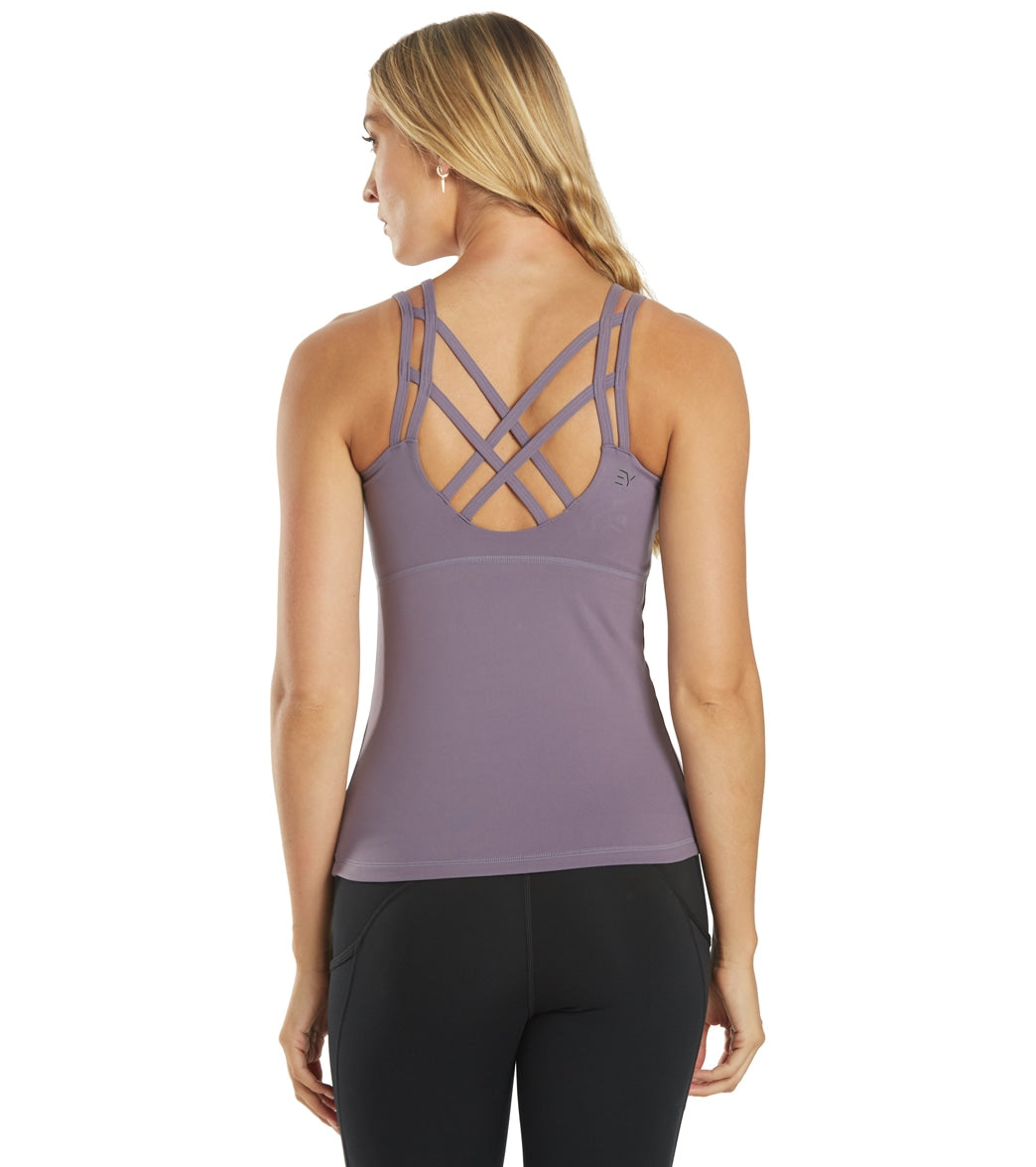 Everyday Yoga Strappy Back Support Tank - Purple Taupe - Large