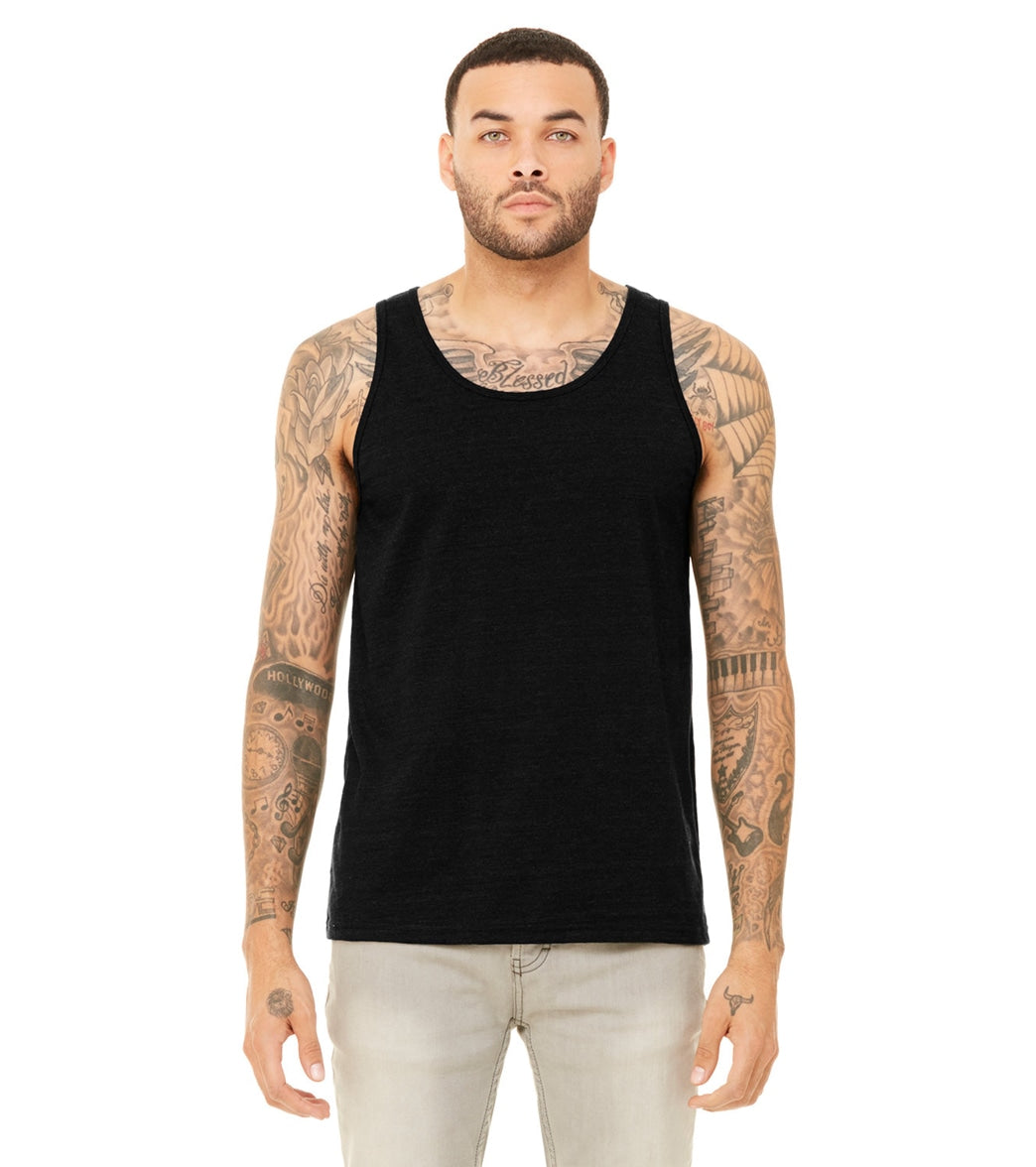 Bella + Canvas Unisex Jersey Tank - Black Heather - L