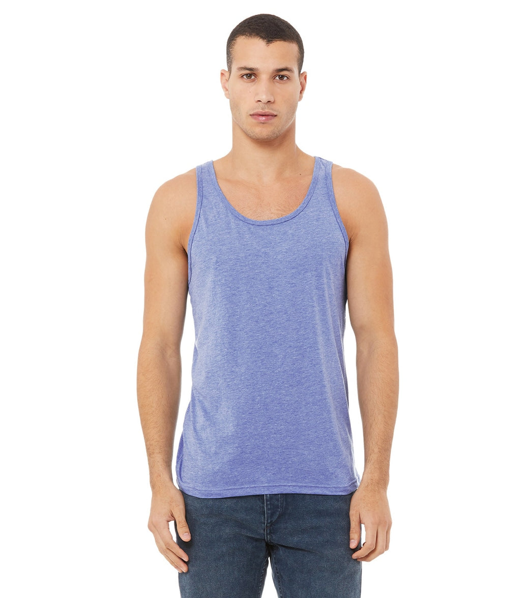 Bella + Canvas Unisex Jersey Tank - Blue Triblend - L