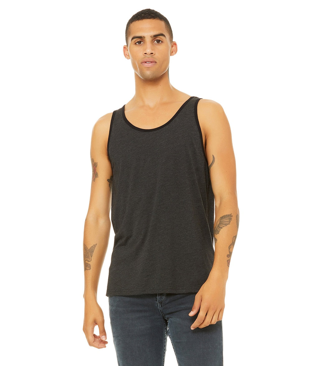 Bella + Canvas Unisex Jersey Tank - Charcoal Black/Sl B Trb - L