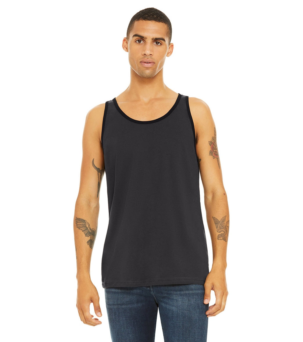 Bella + Canvas Unisex Jersey Tank - Dark Grey/Black - L
