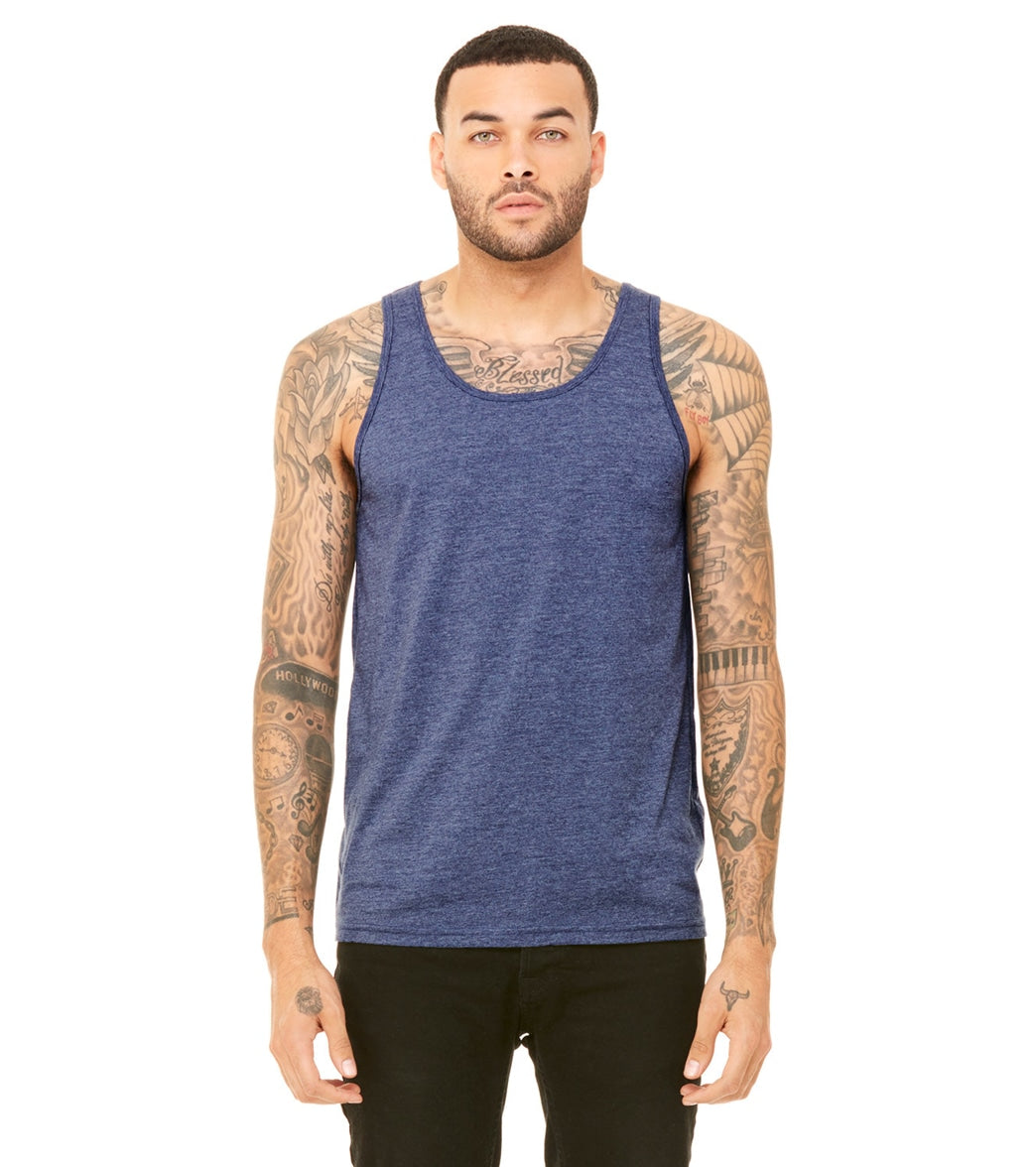 Bella + Canvas Unisex Jersey Tank - Heather Navy - L
