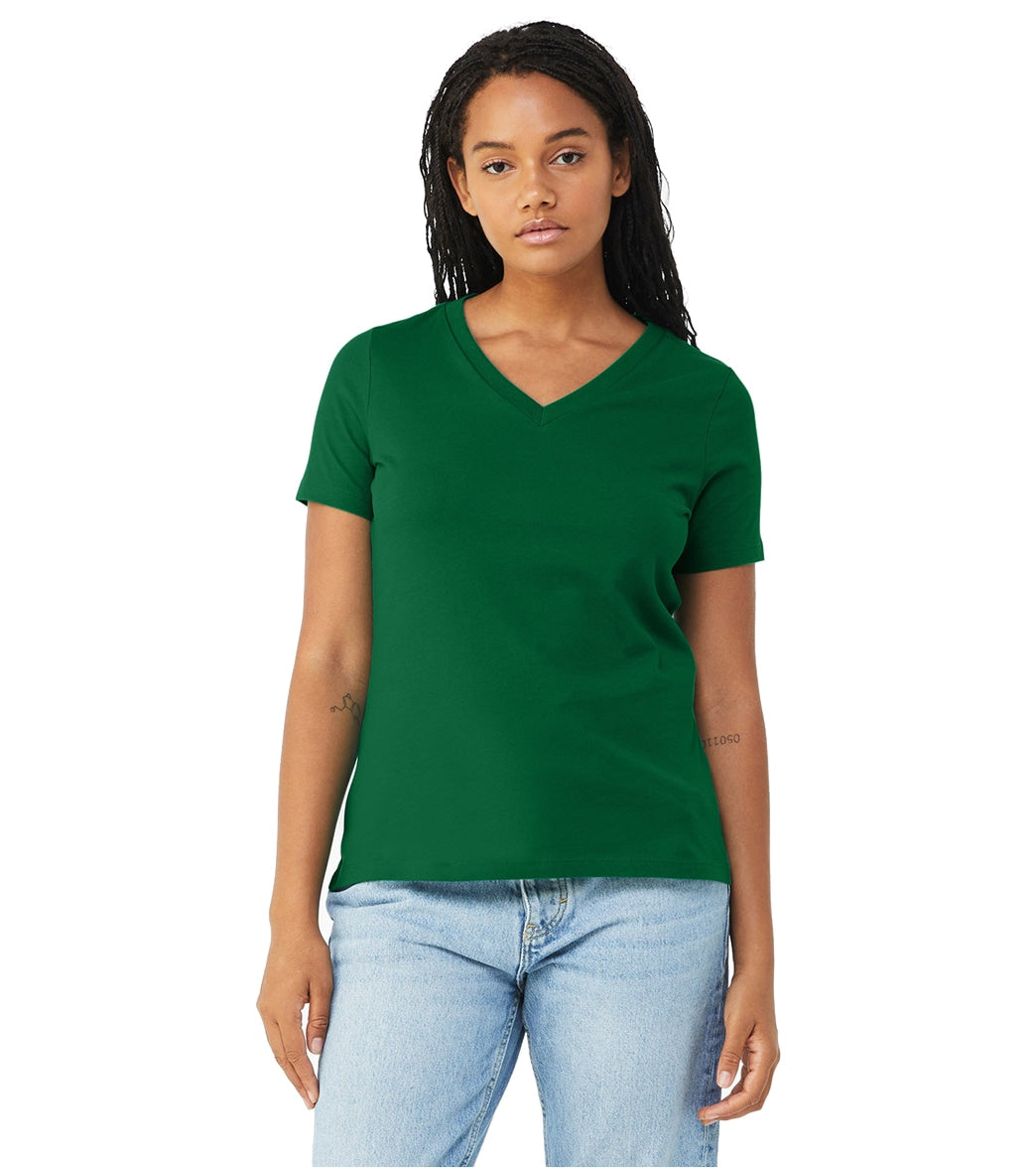 Bella + Canvas Women's Relaxed Jersey V-Neck T-Shirt - Kelly - L