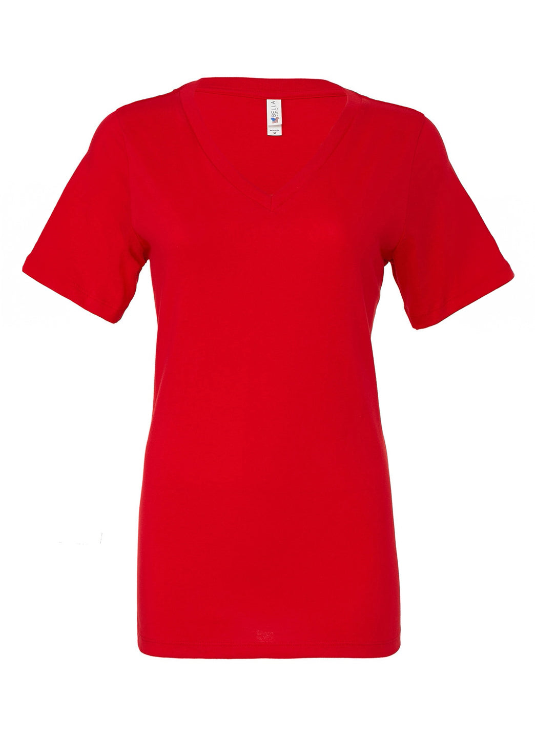 Bella + Canvas Women's Relaxed Jersey V-Neck T-Shirt - Red - L