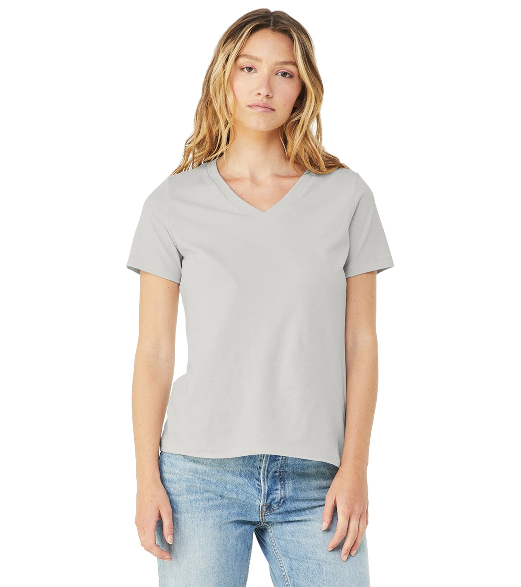 Bella + Canvas Women's Relaxed Jersey V-Neck T-Shirt - Silver - L