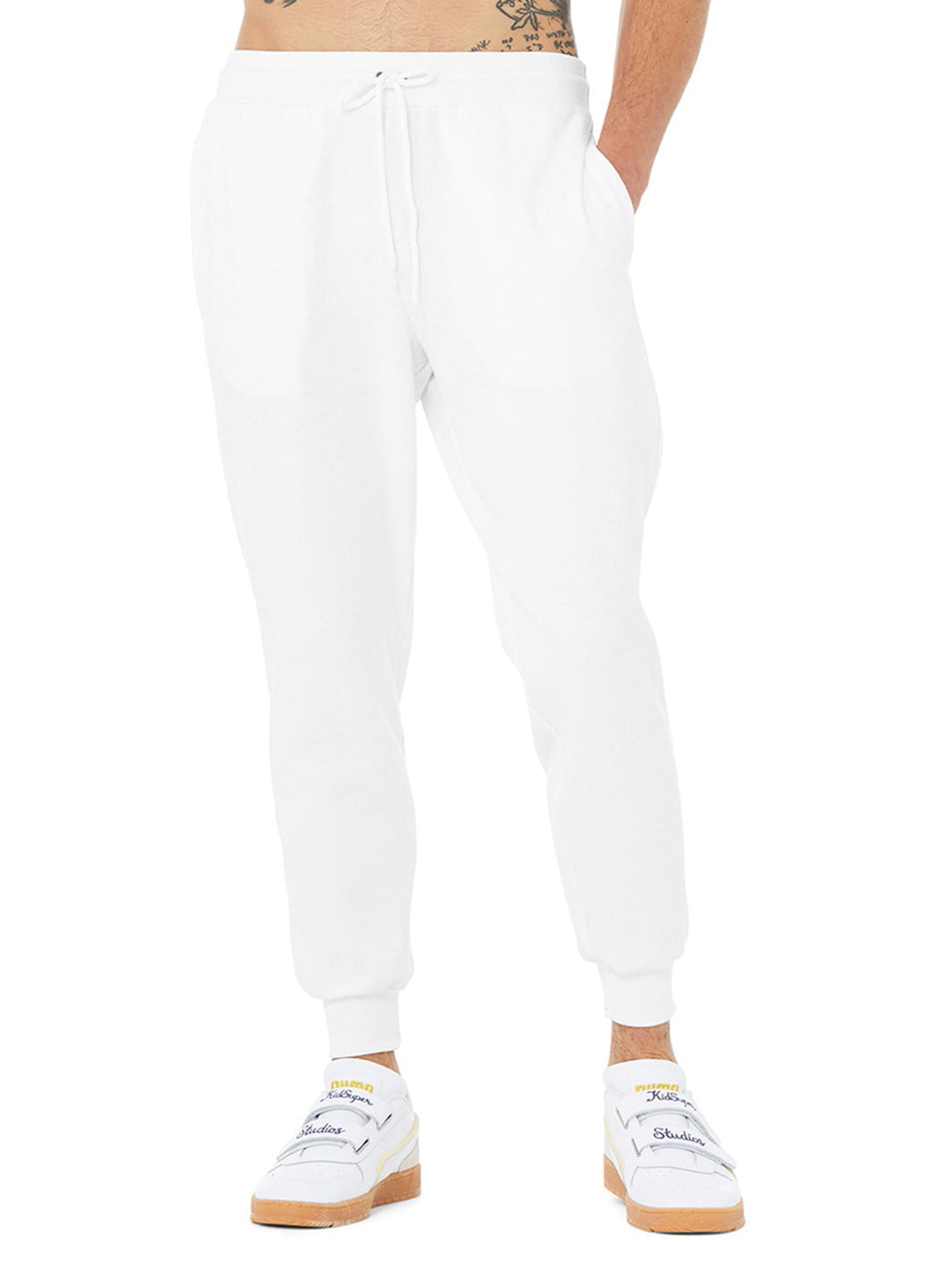 Bella + Canvas Unisex Jogger Sweatpants - White - L