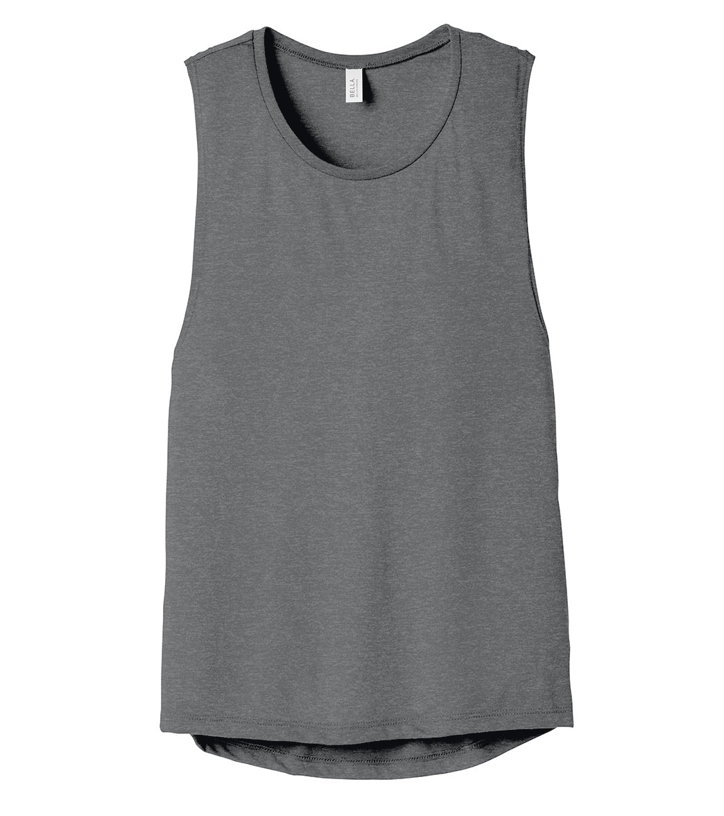 Bella + Canvas Women’s Flowy Scoop Muscle Tank - Asphalt Slub - L