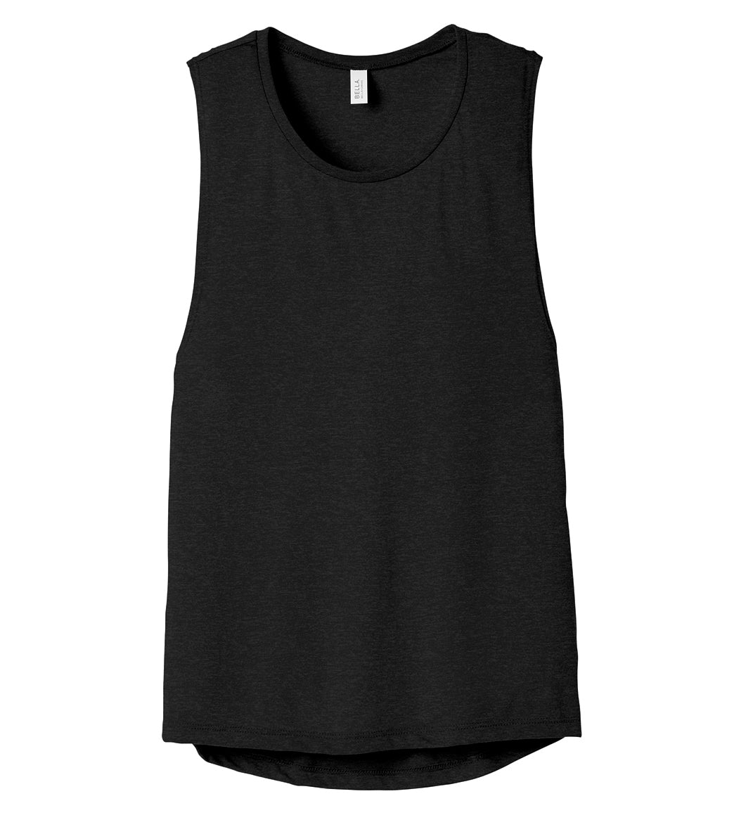 Bella + Canvas Women’s Flowy Scoop Muscle Tank - Black - L