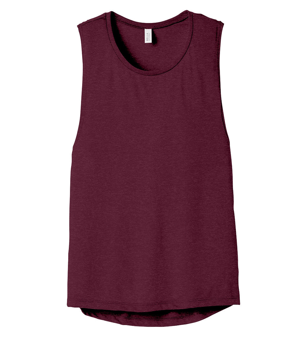 Bella + Canvas Women’s Flowy Scoop Muscle Tank - Maroon - L