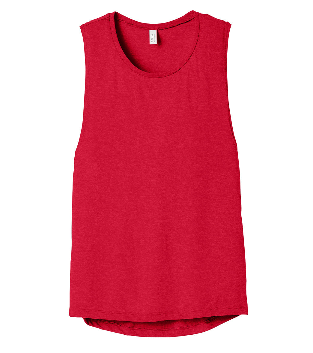 Bella + Canvas Women’s Flowy Scoop Muscle Tank - Red - L