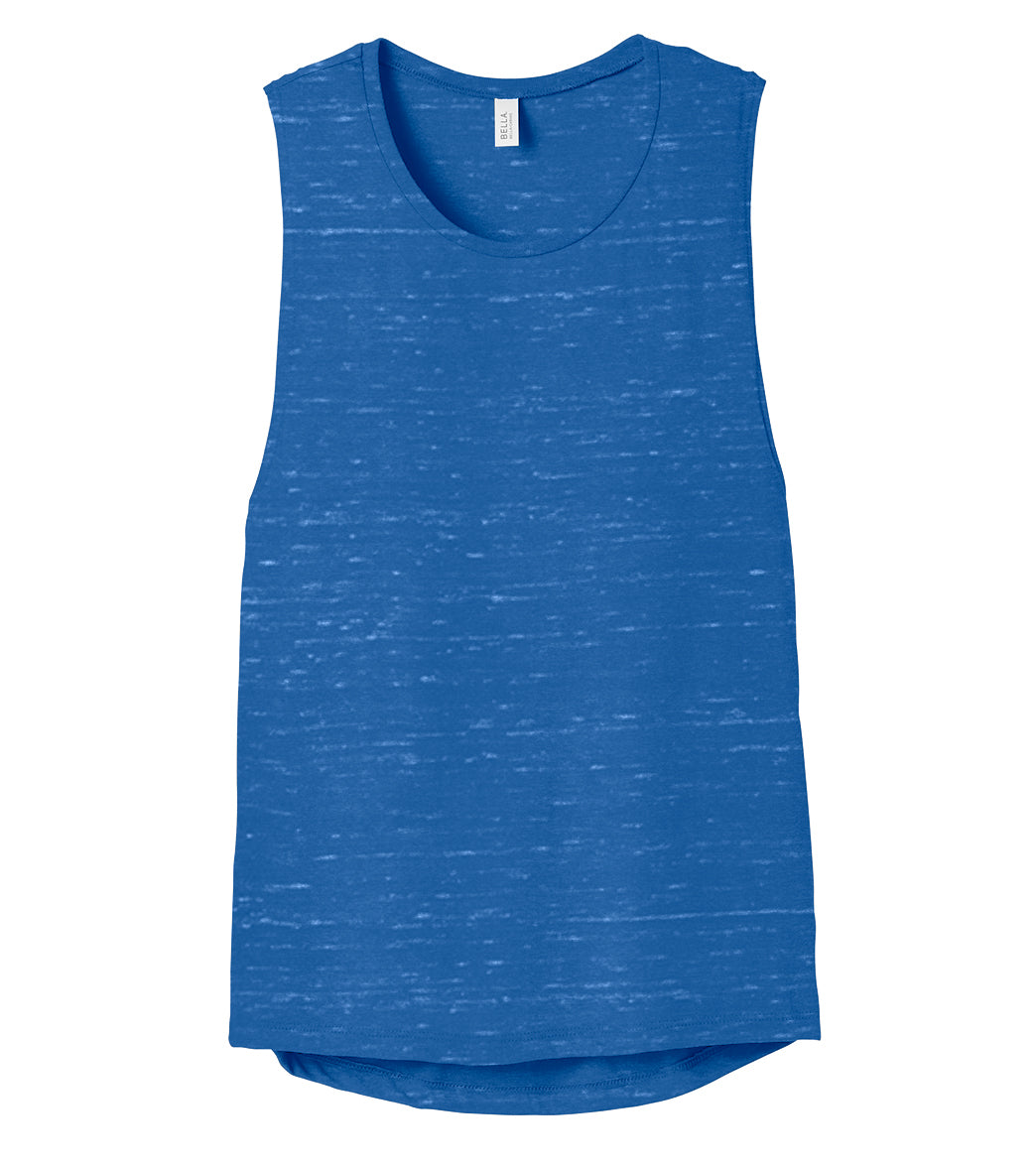 Bella + Canvas Women’s Flowy Scoop Muscle Tank - True Royal Marble - L