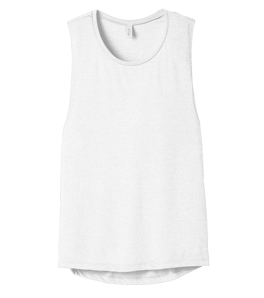 Bella + Canvas Women’s Flowy Scoop Muscle Tank - White - L