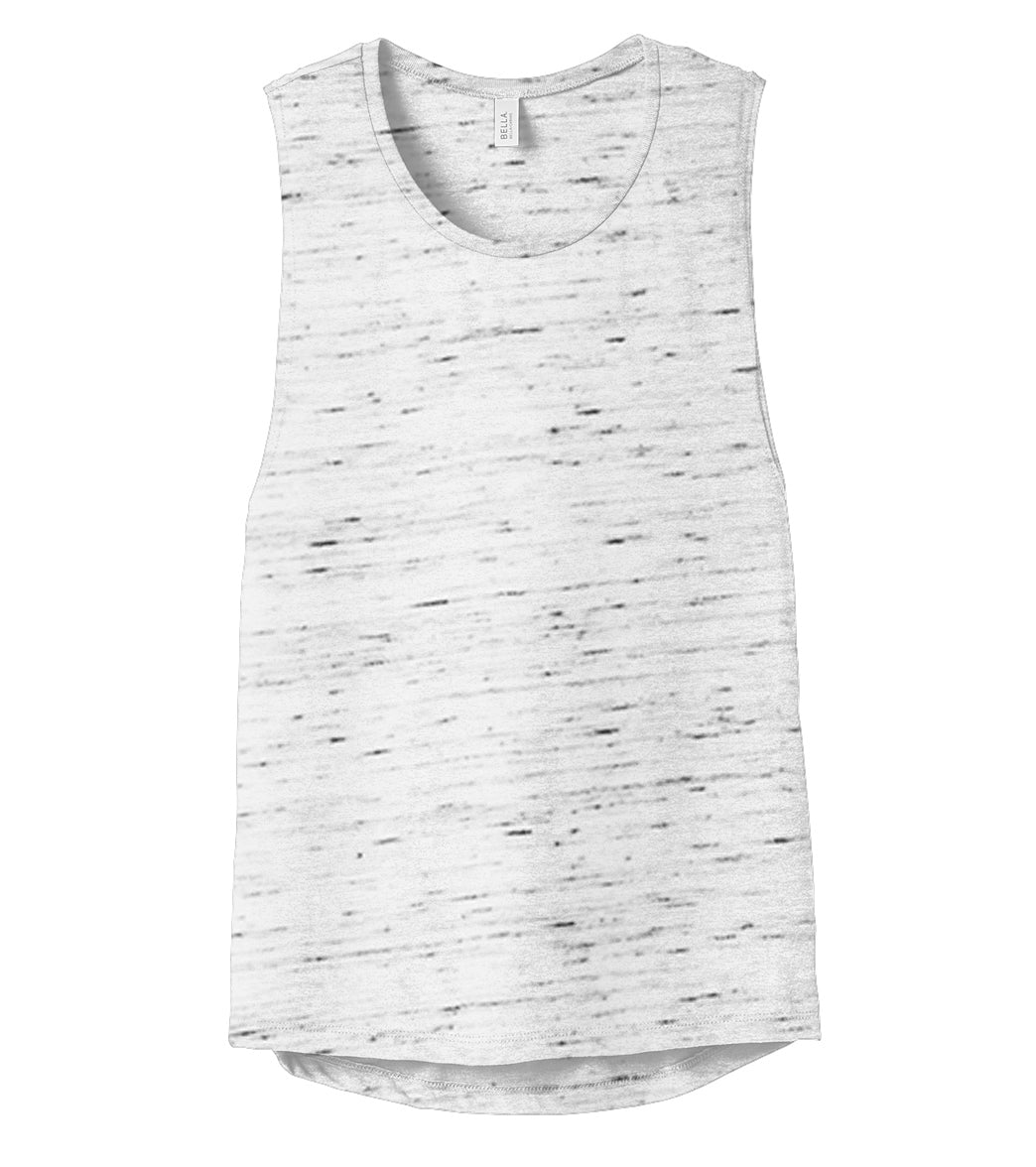 Bella + Canvas Women’s Flowy Scoop Muscle Tank - White Marble - L