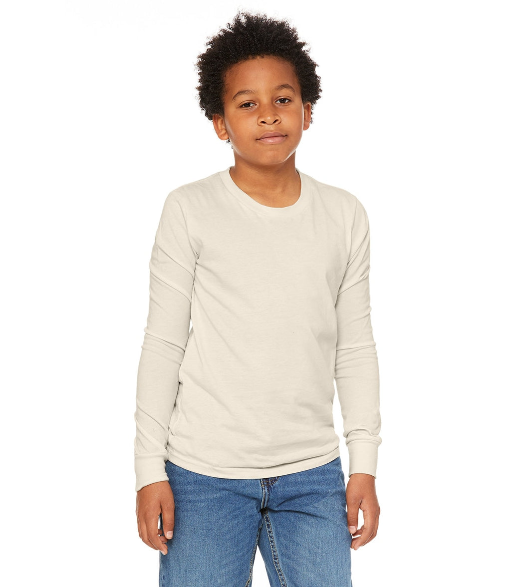 Bella + Canvas Youth Jersey Long Sleeve T-Shirt - Natural - L