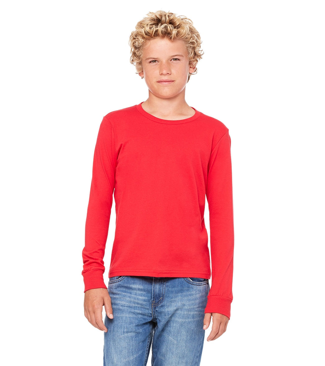 Bella + Canvas Youth Jersey Long Sleeve T-Shirt - Red - L