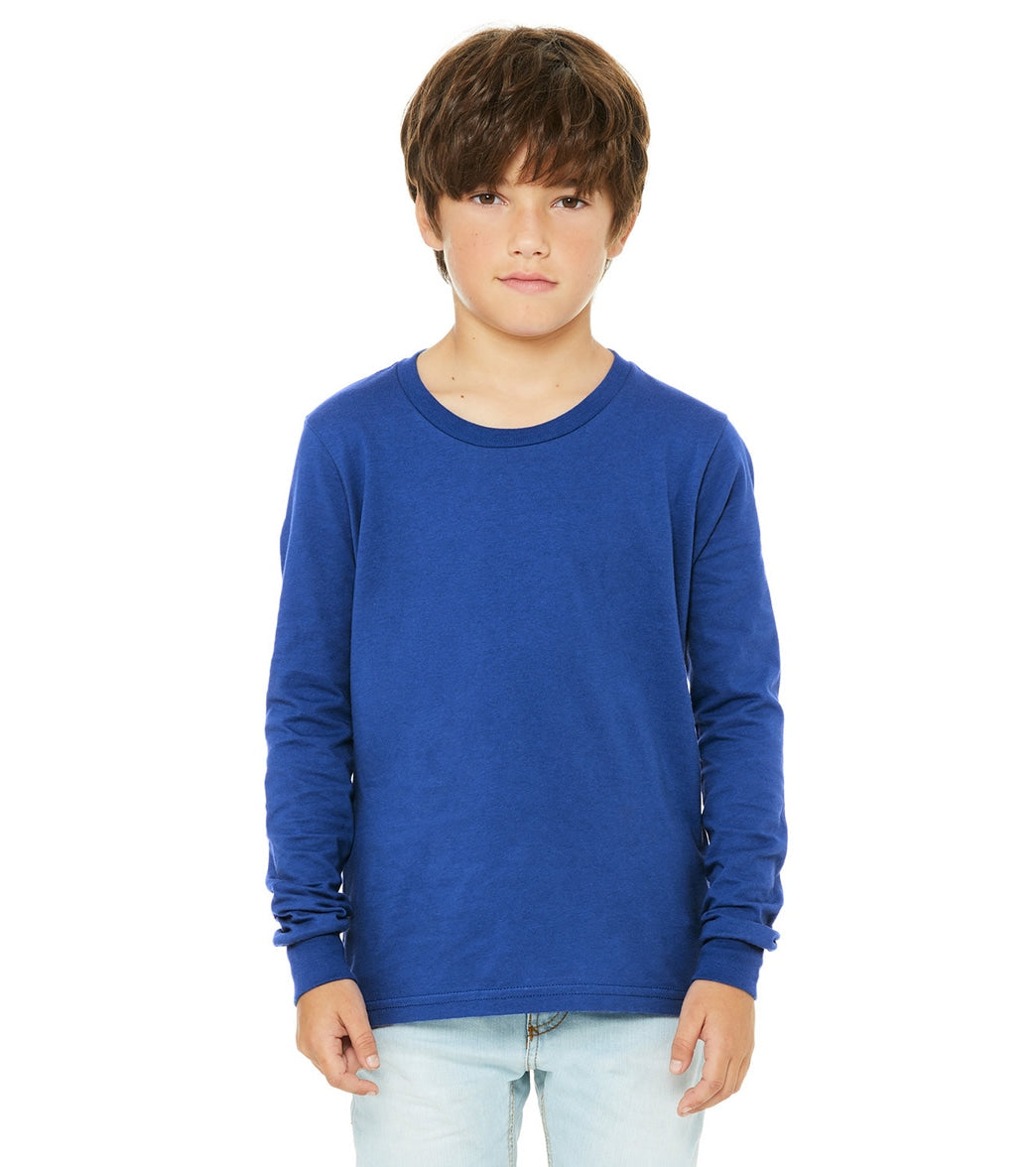 Bella + Canvas Youth Jersey Long Sleeve T-Shirt - True Royal - L