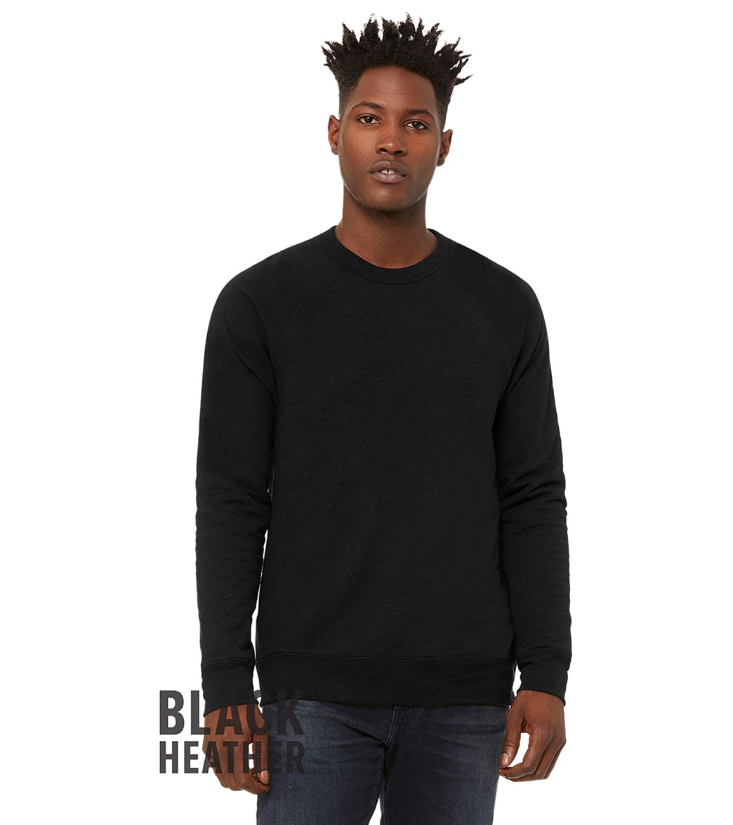 Bella + Canvas Unisex Sponge Fleece Crew Neck Sweatshirt - Black Heather - L