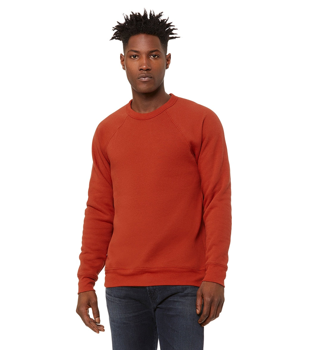 Bella + Canvas Unisex Sponge Fleece Crew Neck Sweatshirt - Brick - L