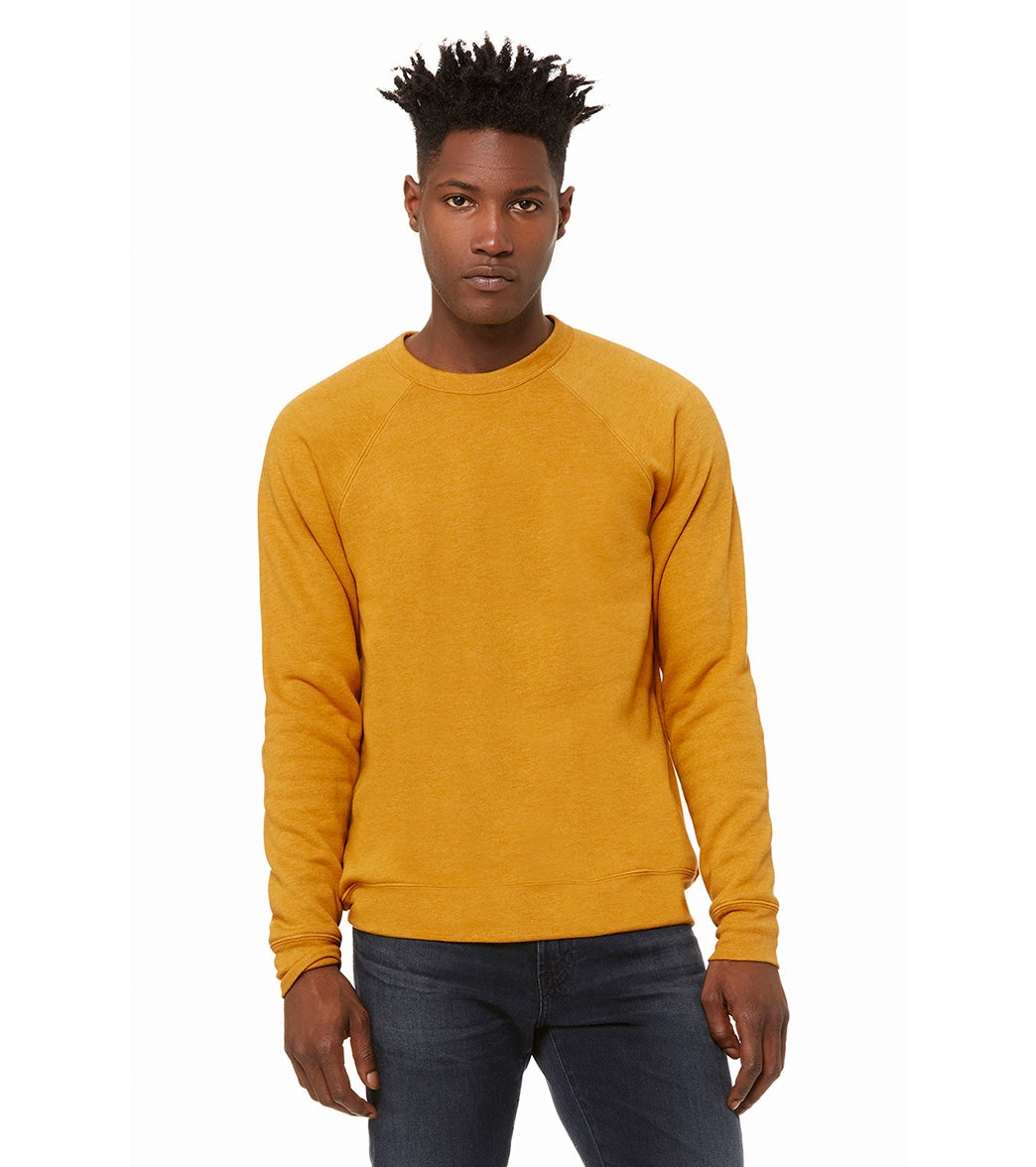 Bella + Canvas Unisex Sponge Fleece Crew Neck Sweatshirt - Heather Mustard - L