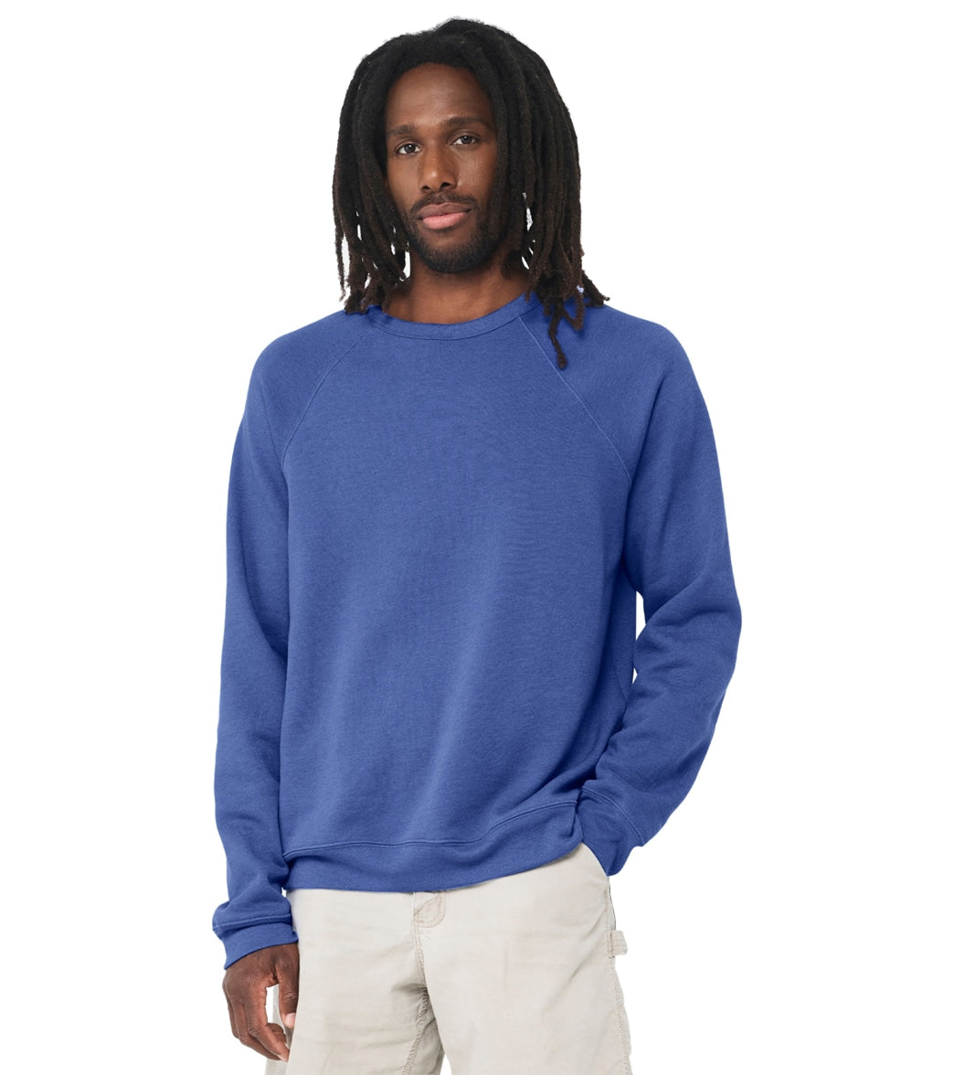 Bella + Canvas Unisex Sponge Fleece Crew Neck Sweatshirt - Heather True Royal - L
