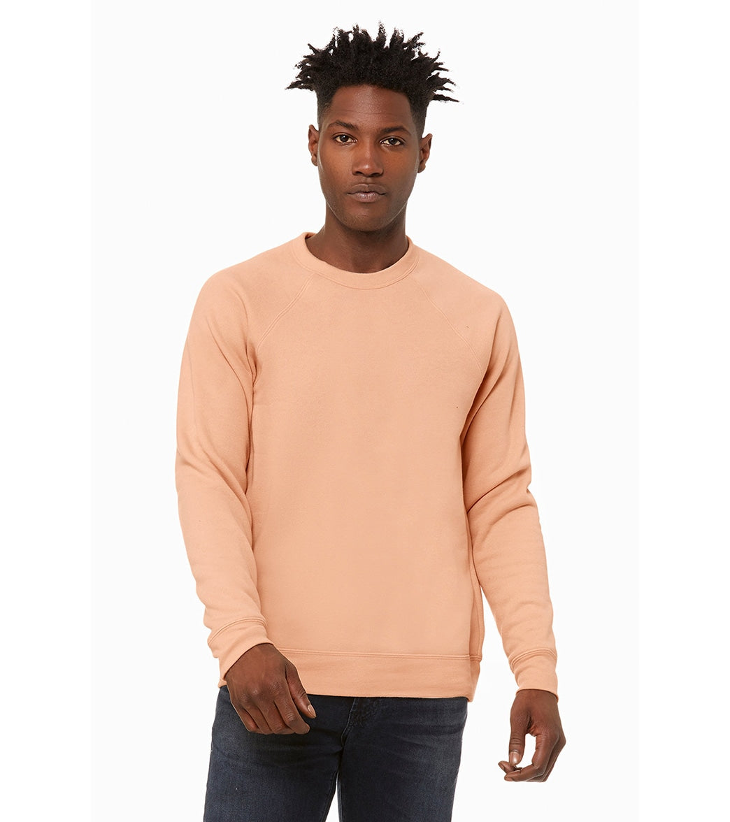 Bella + Canvas Unisex Sponge Fleece Crew Neck Sweatshirt - Peach - L