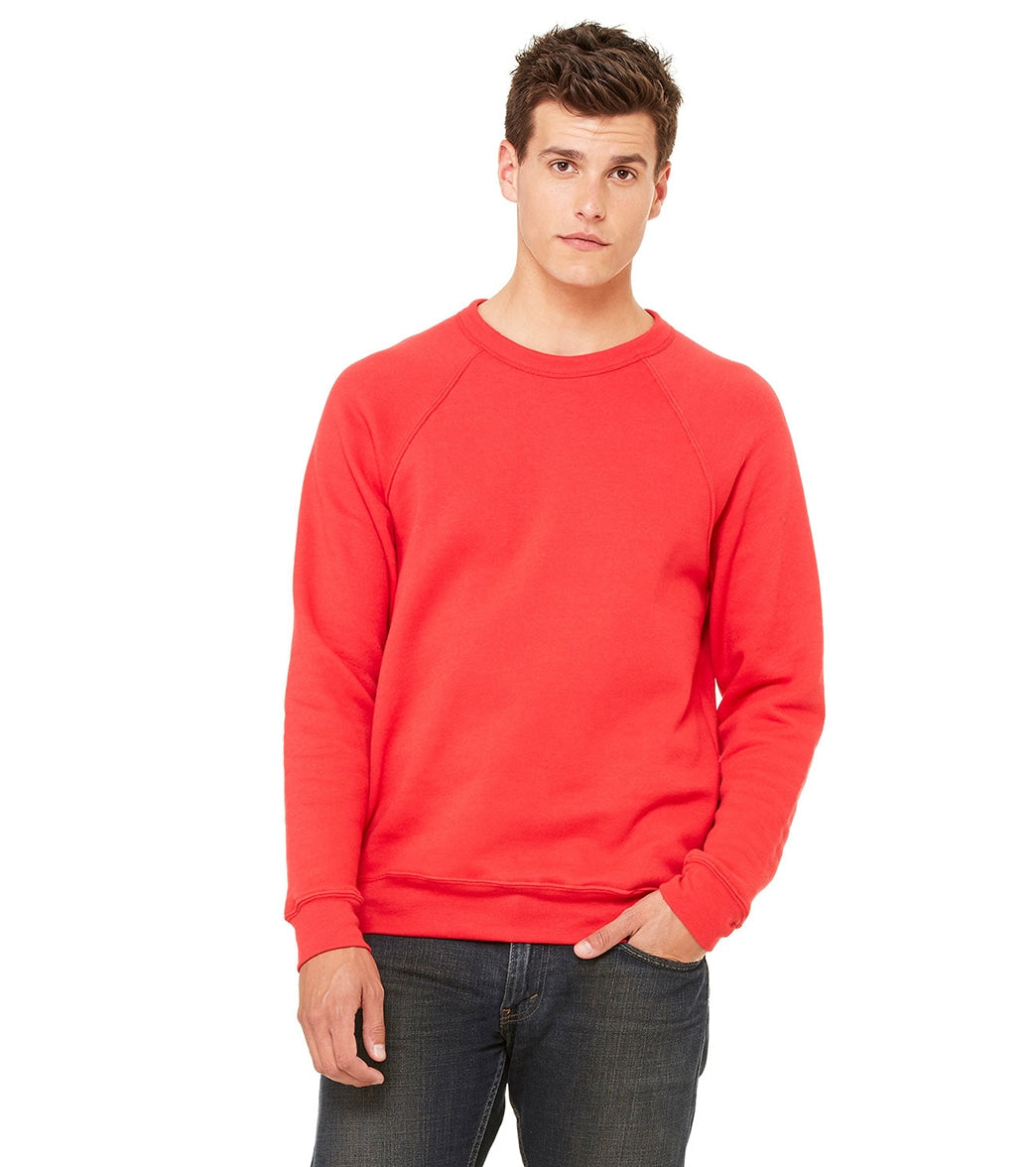 Bella + Canvas Unisex Sponge Fleece Crew Neck Sweatshirt - Red - L