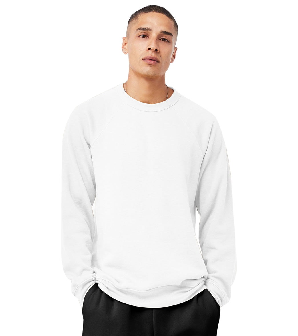 Bella + Canvas Unisex Sponge Fleece Crew Neck Sweatshirt - Solid White Trbl - L